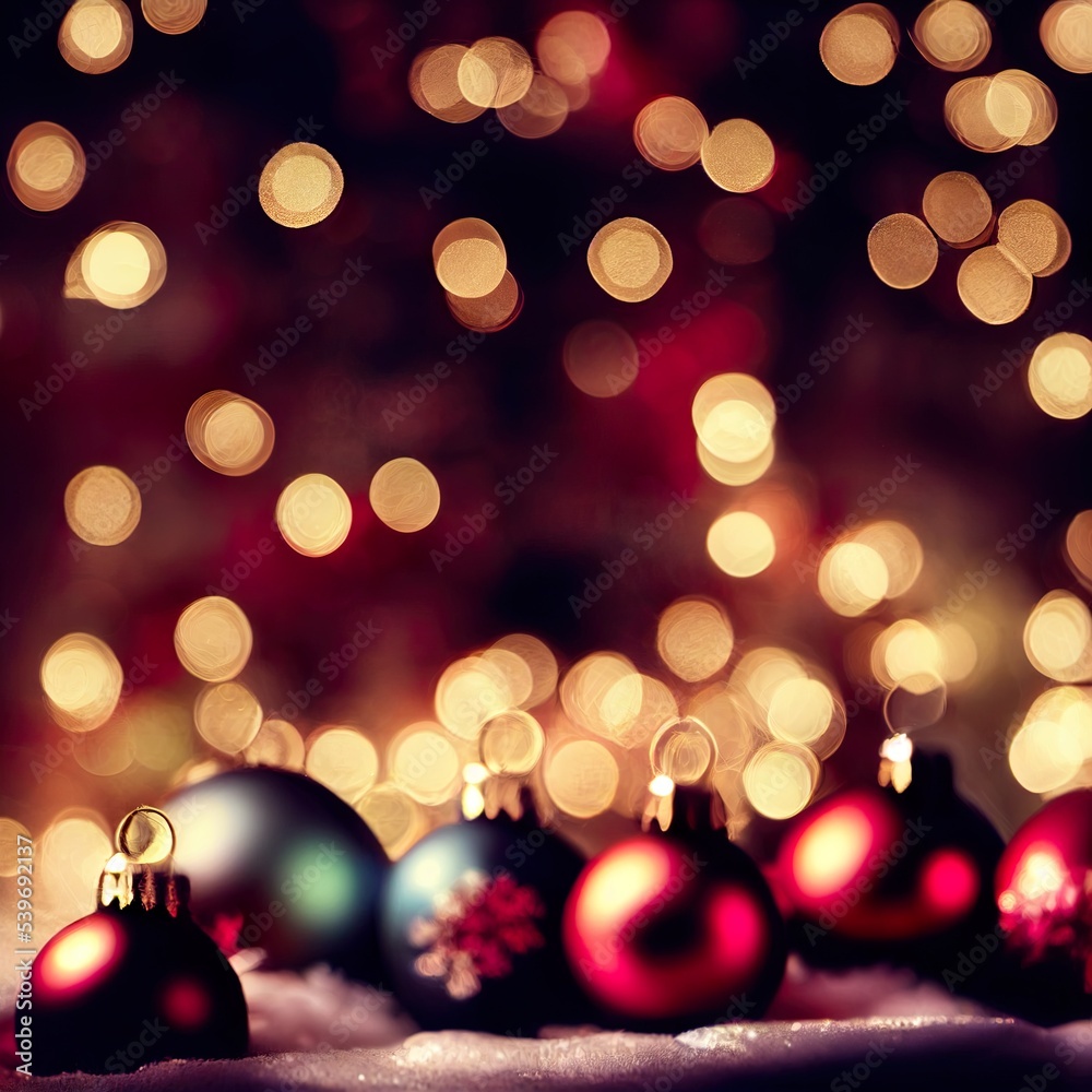 Christmas blurred background with circles and light spots 3d illustration Christmas blurred background with circles and light spots 3d illustration