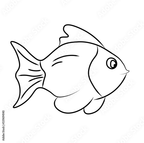Color book fish vector sea words