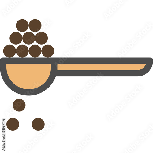 bubble milk tea spoon icon