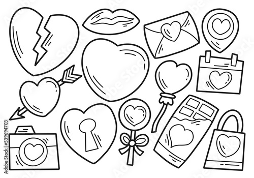 Set of Romantic Love Doodle