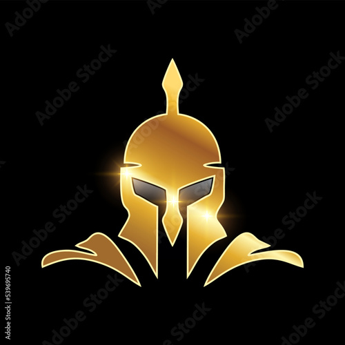 Golden Medieval Armor Helmet Vector Icon