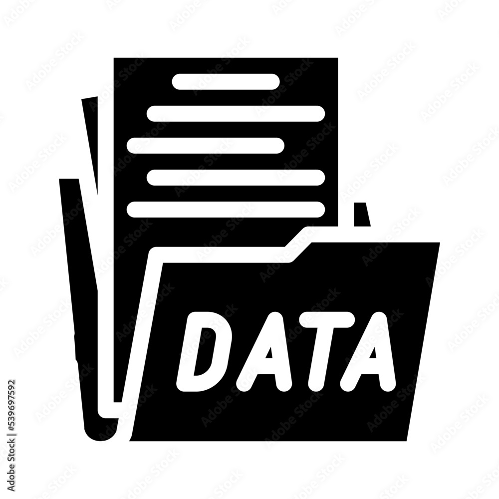 data folder glyph icon vector. data folder sign. isolated symbol illustration data folder glyph icon vector. data folder sign. isolated symbol illustration