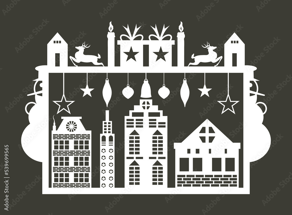 Fototapeta premium Laser Cut Christmas Wall Sticker Sign