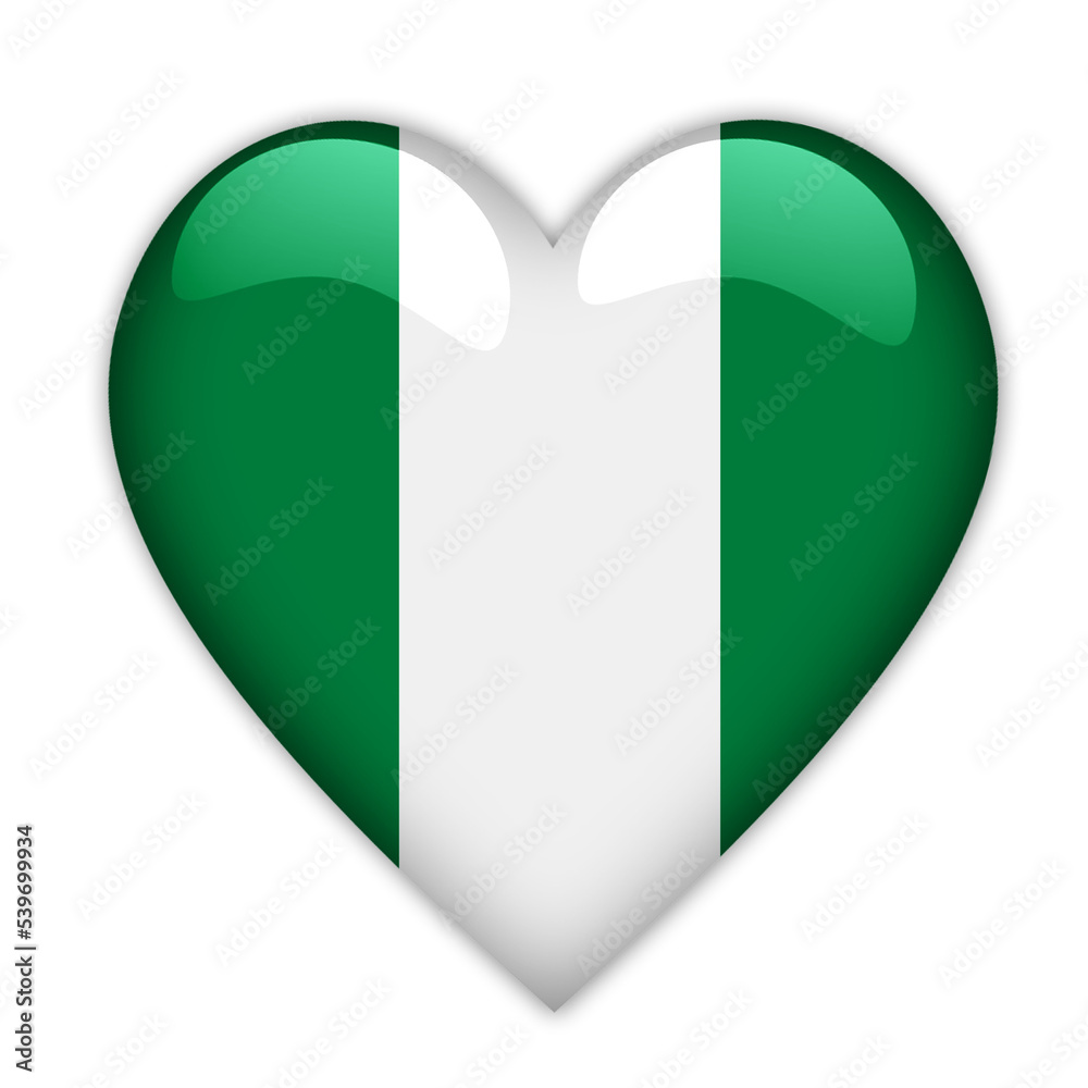 Nigeria Flag Love Symbol