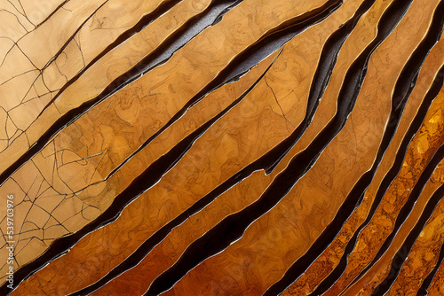 Marble wooden table with epoxy resin blue, Top view of wood. abstract art background. Casting epoxy resin Stabilizing persimmon burl wood. 3D Rendering photo