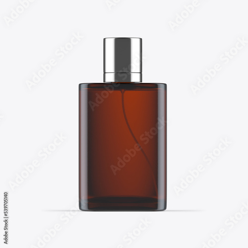 Amber Perfume Bottle Mockup. 3D render