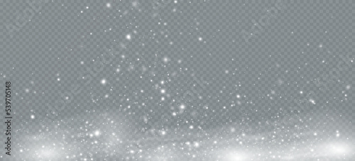 Realistic falling snow.Christmas background.Isolated on transparent background.