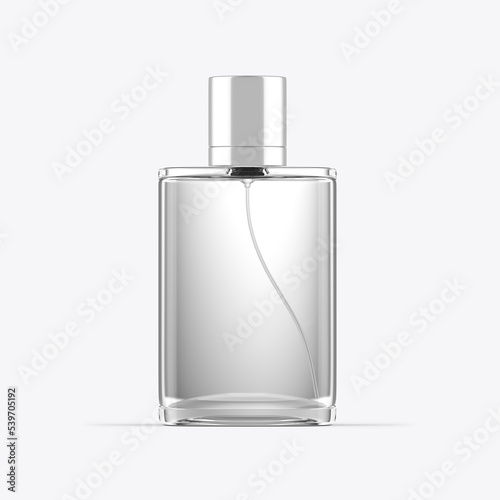 Clear Glass Perfume Bottle Mockup. 3D render