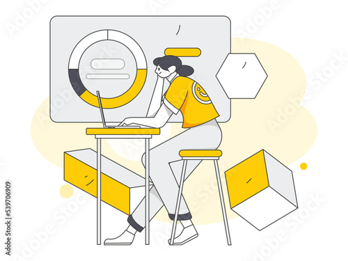 Campus recruitment character flat vector concept operation illustration	