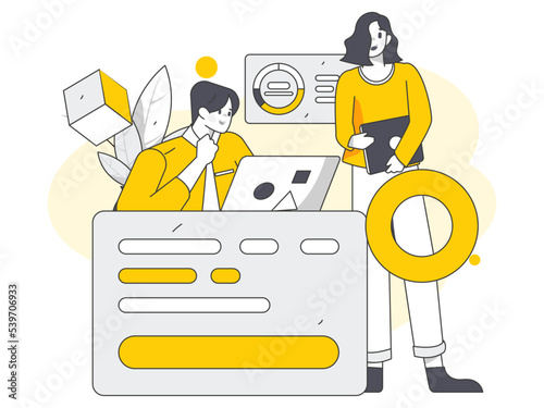 Campus recruitment character flat vector concept operation illustration	