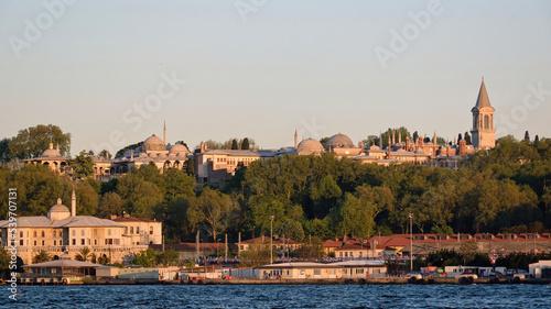 View of the Topkapi Palace, from the Marmara sea, Istanbul, Turkey