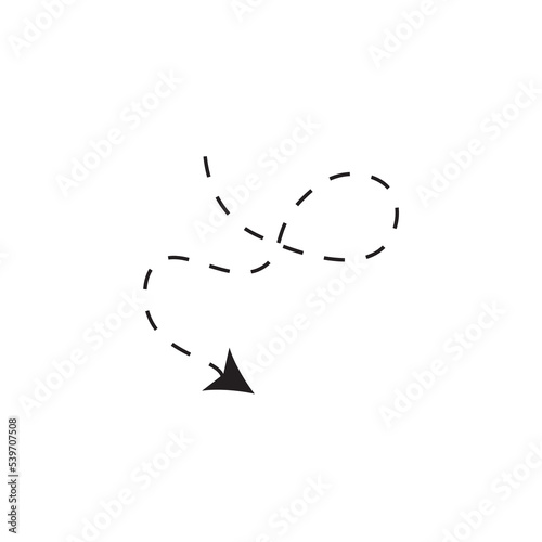 Hand drawn dotted arrow set vector illustration isolated