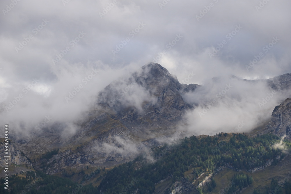 Mount Petit Mounton on a cloudy day.