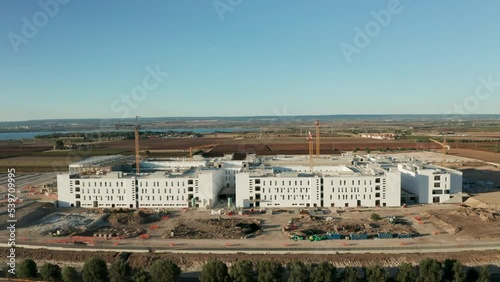 Rotation in front of the new hospital in Taranto under construction, San Cataldo, October 2022