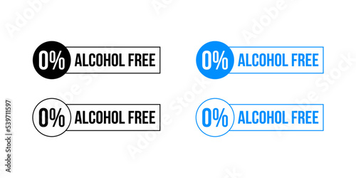Alcohol free icon. No alcohol logo. Zero percent alcohol symbol. Vector illustration eps10