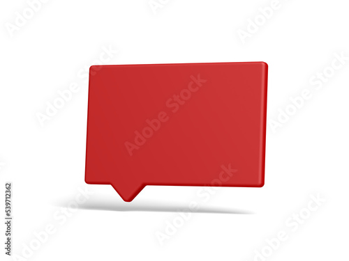 Chat icon isolated on white background. Empty. Speech bubble. Blank. Message. 3d illustration.