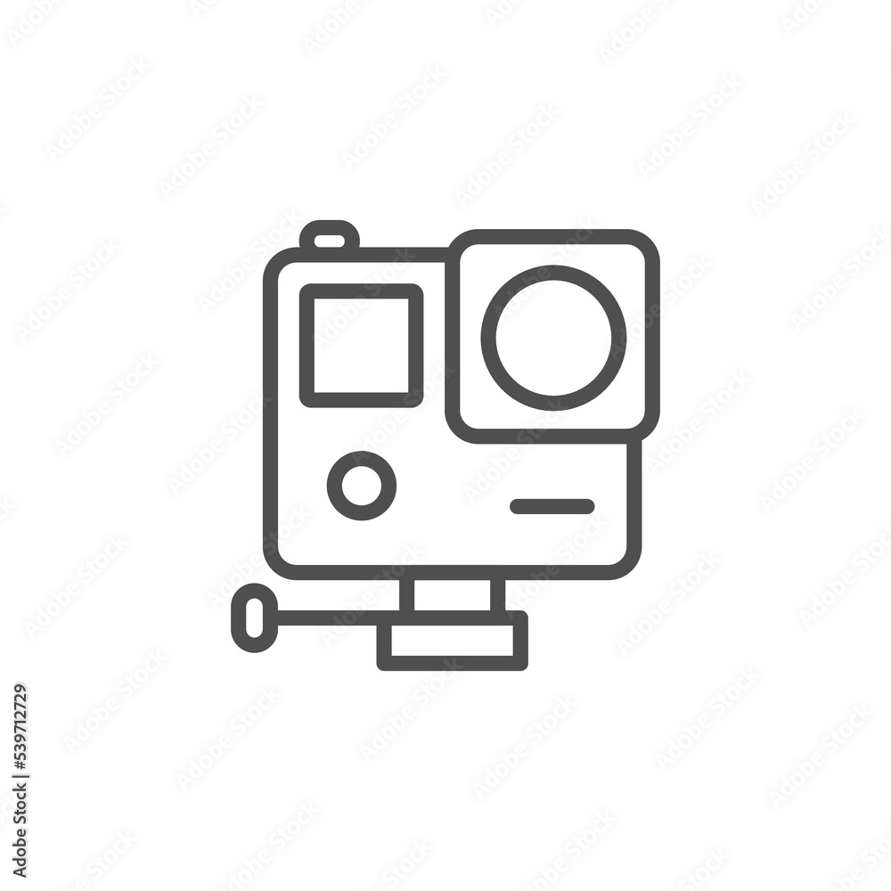 action camera icon or logo isolated sign symbol vector illustration. Photo video action camera, vector line icon action camera icon or logo isolated sign symbol vector illustration. Photo video action camera, vector line icon