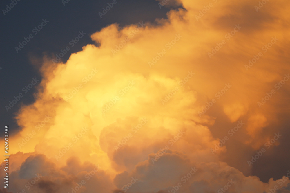 orange cloud sky before the storm