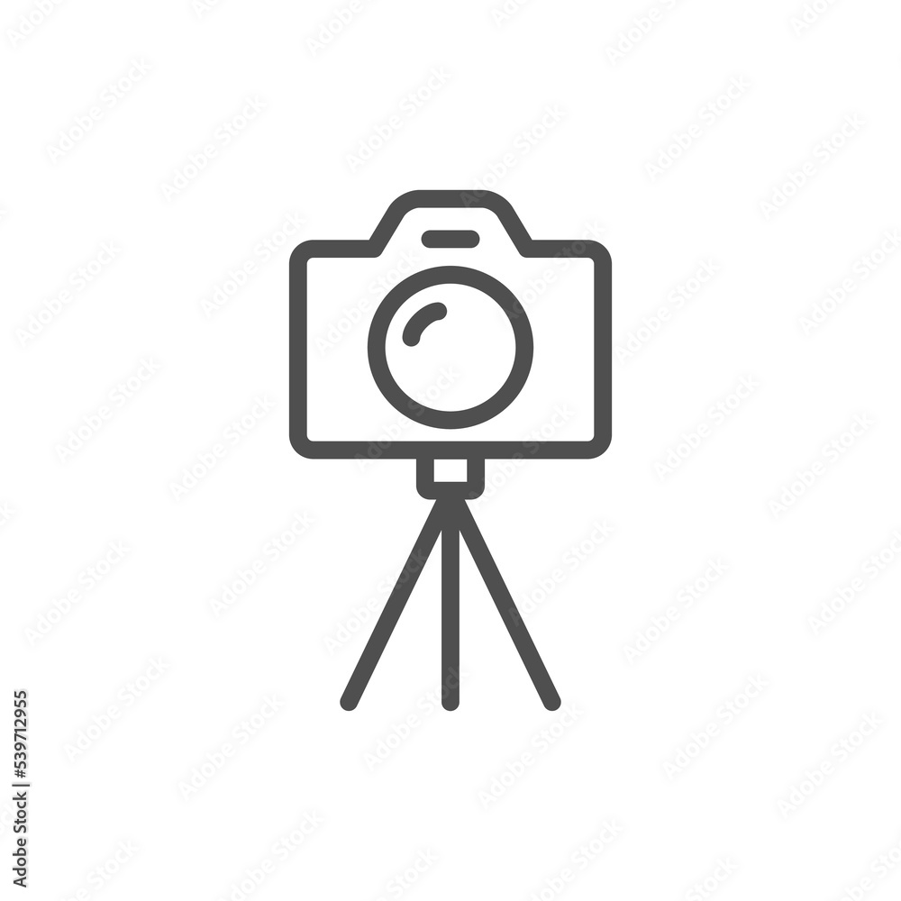 Photography camera line art icon for apps and websites. Vector Dslr Camera Element In Trendy Style. Photography camera line art icon for apps and websites. Vector Dslr Camera Element In Trendy Style.