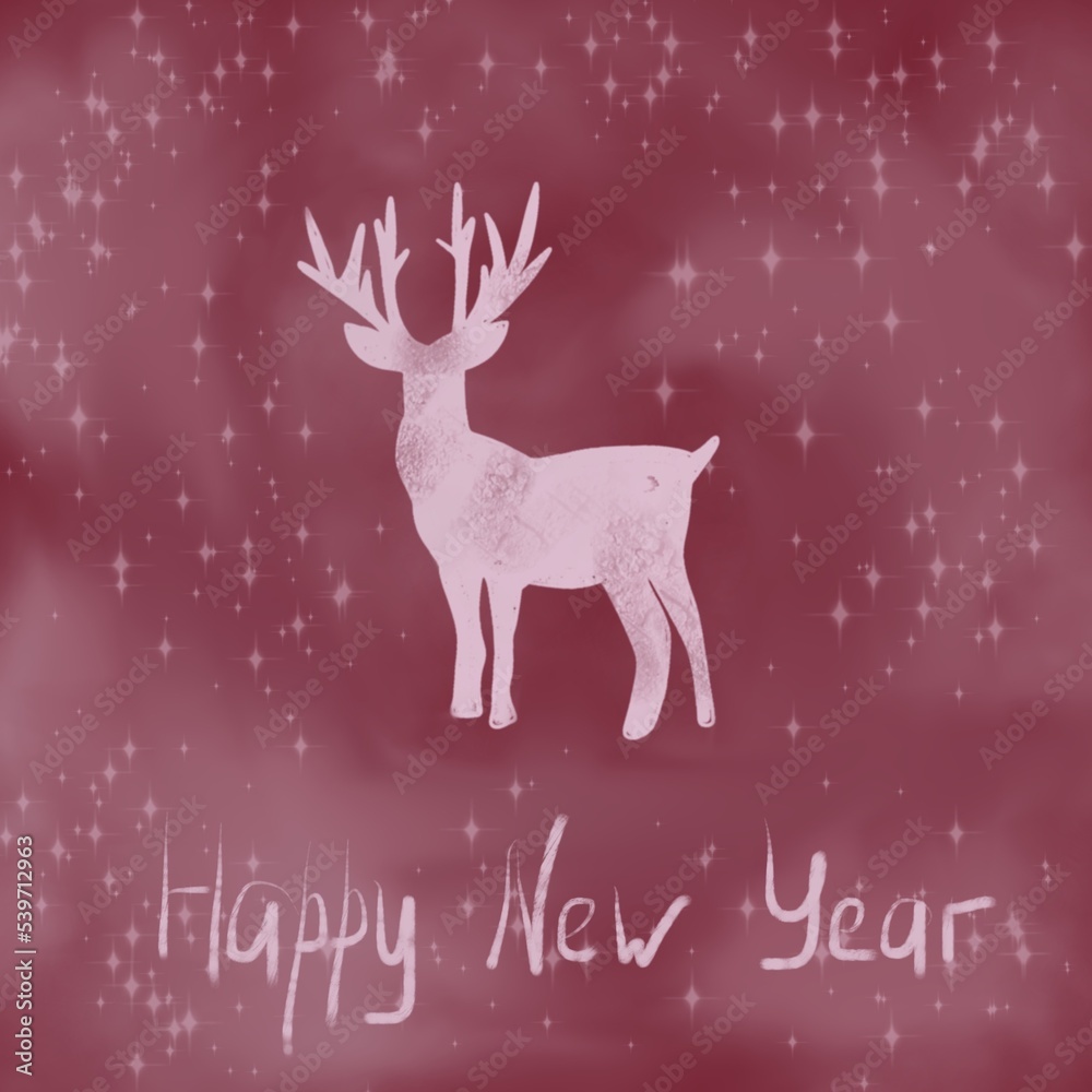christmas card with deer christmas card with deer