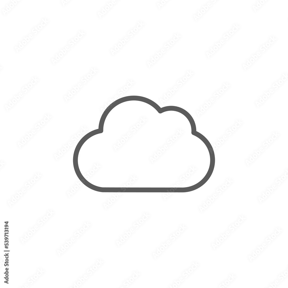 Cloud drive storage or cumulus cloud line art icon Cloud drive storage or cumulus cloud line art icon