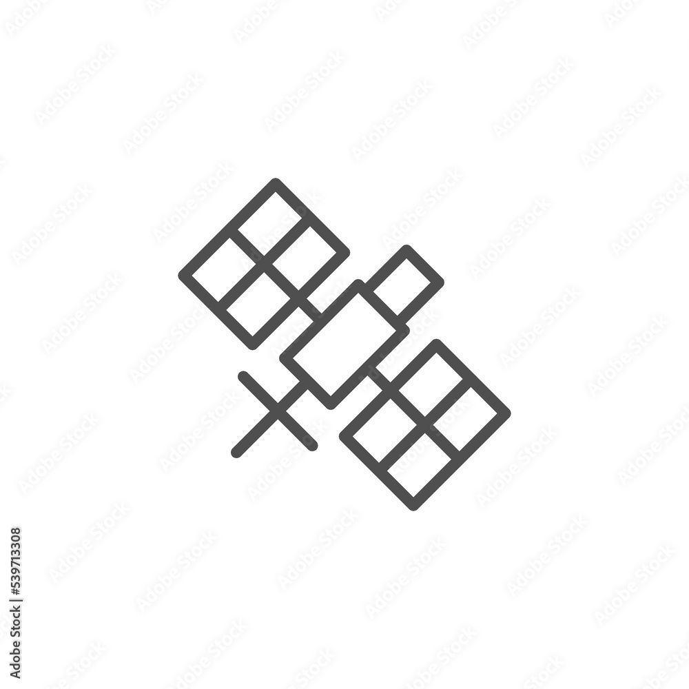 Satelite icon design trendy line style vector image. Thin line Icon of Set of Space. Satelite icon design trendy line style vector image. Thin line Icon of Set of Space.