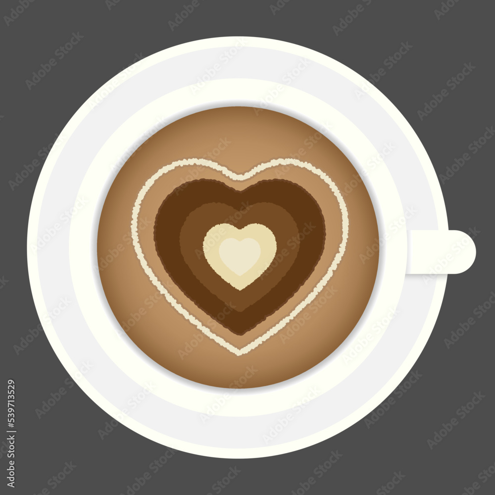Cup of coffe with heart. Vector illustration, isolated. Cup of coffe with heart. Vector illustration, isolated.