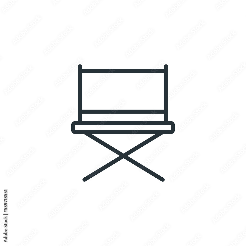 director chair icon vector. Linear style sign for mobile concept and web design. director chair symbol illustration. Pixel vector graphics director chair icon vector. Linear style sign for mobile concept and web design. director chair symbol illustration. Pixel vector graphics