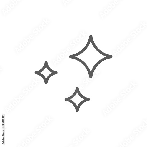 Clean flat vector icon. Shine flat vector icon. Magic stars outline icon. Sparkle stars vector icon