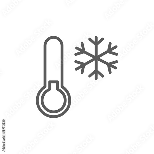 Cold temperature icon. Vector. Isolated. Cold thermometer vector icon. From forecast, Climate and Meteorology icons, widget icon