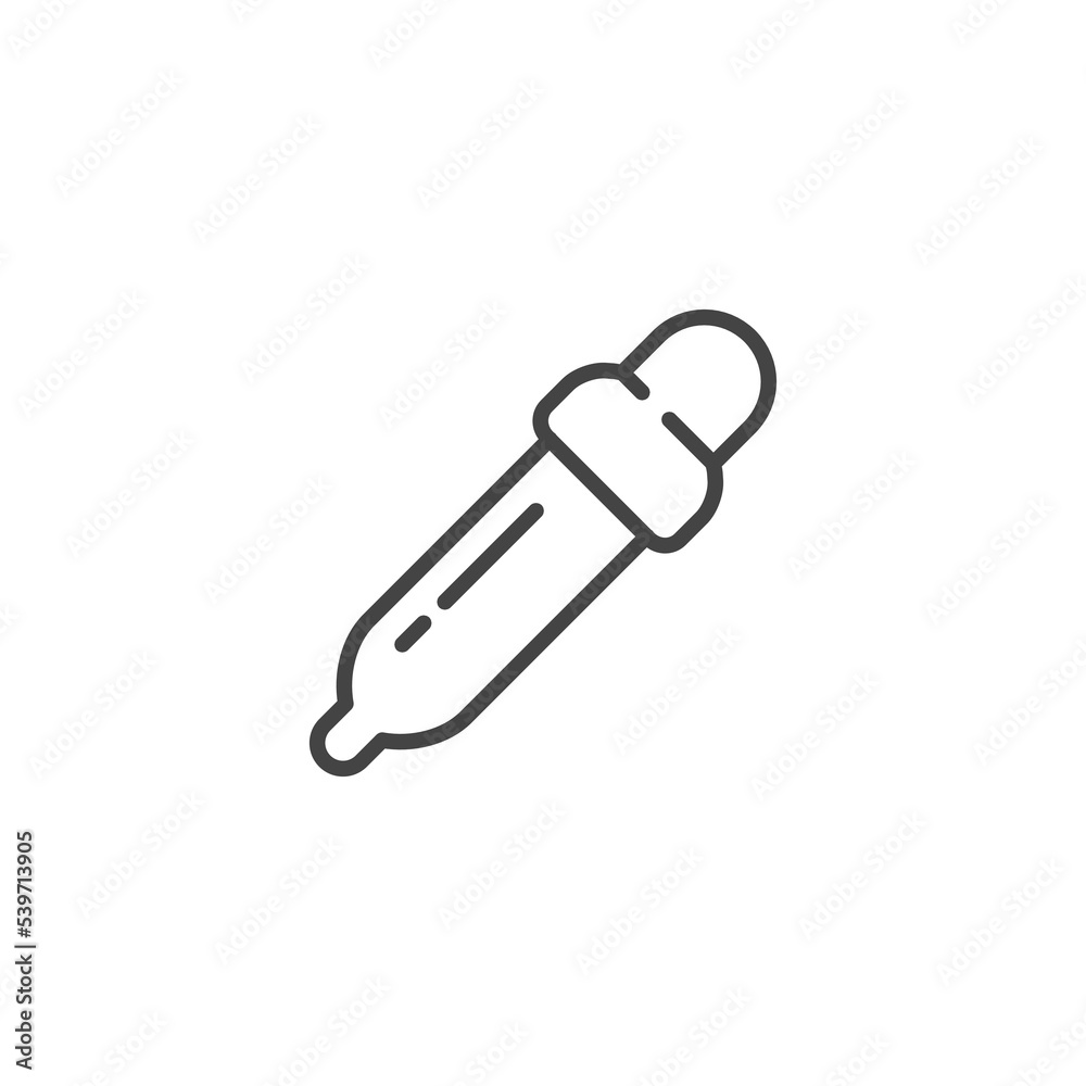 Pippete Icon. Eye Dropper Logo. Vector Illustration. Isolated on White Background. Editable Stroke Pippete Icon. Eye Dropper Logo. Vector Illustration. Isolated on White Background. Editable Stroke