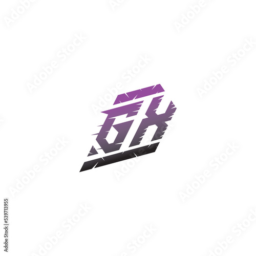 GX initials gaming esport concept logo professional