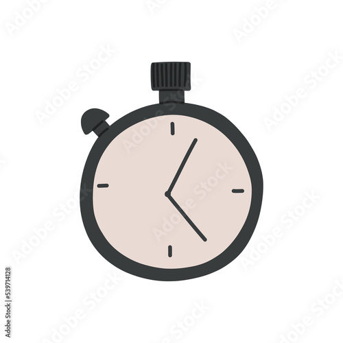 Stopwatch counting time. Timer vector illustration on isolated background. Time control.Timer with arrows.
