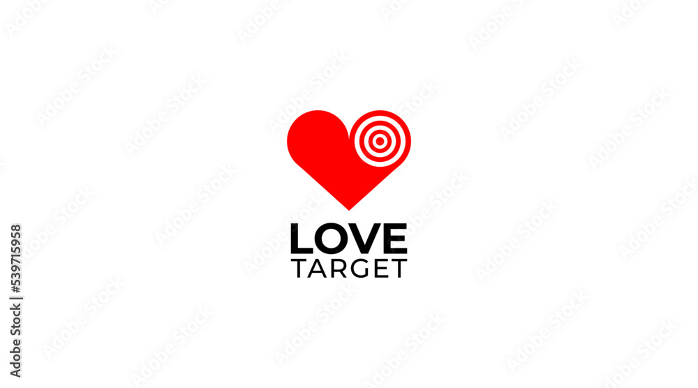 Abstract Love Target Logo design Template
