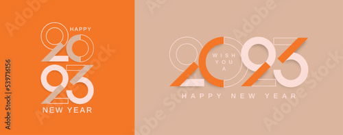 Happy new year 2023 design template. Modern trendy design with minimalist and clean design and modern color