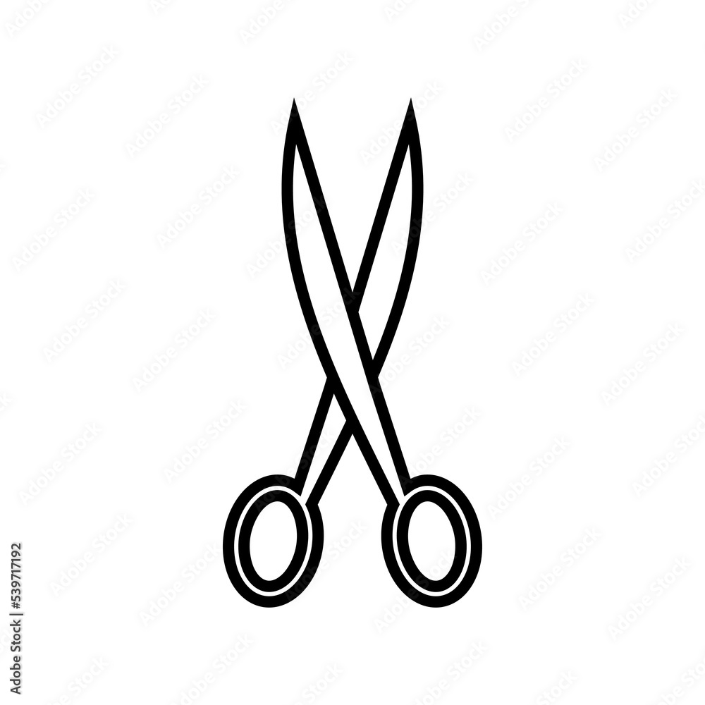 Scissors line icon, logo isolated on a white background Scissors line icon, logo isolated on a white background