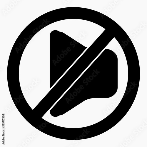 Quiet. Not loud. Keep quiet. Sound ban. No sound. Silence. Vector icon.