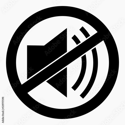Quiet. Not loud. Keep quiet. Sound ban. No sound. Silence. Vector icon.