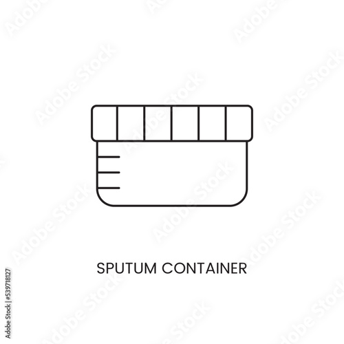 Container for laboratory analysis of sputum and saliva icon line in vector, illustration of a container for collecting biomaterial. photo