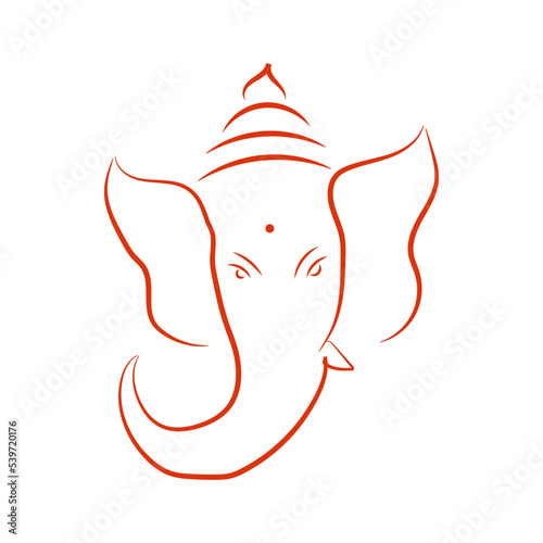 Ganesh Chaturthi, Ganpati Chaturthi, Ganpati Bappa Morya, Ganesh Goddess, Ganpati God, Line drawing, Illustration, Ganesh Chaturdashi