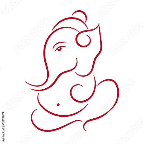 Ganesh Chaturthi, Ganpati Chaturthi, Ganpati Bappa Morya, Ganesh Goddess, Ganpati God, Line drawing, Illustration, Ganesh Chaturdashi