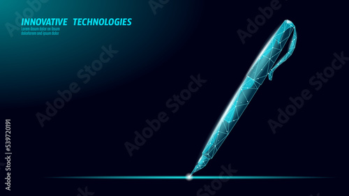 Digital signature writing concept. Sign on tablet touch screen terminal. Digital pen online internet data security drawing device vector illustration
