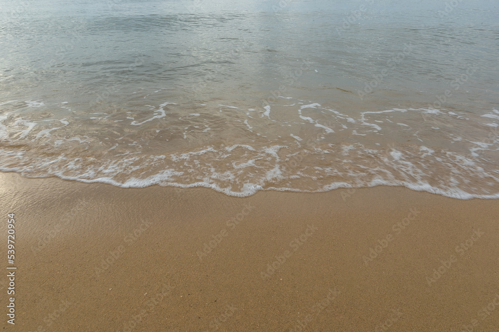 Beautiful beach with the smooth foam of sea in the morning of Rayong province Thailand Beautiful beach with the smooth foam of sea in the morning of Rayong province Thailand