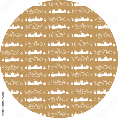 circle with cutout presents pattern photo