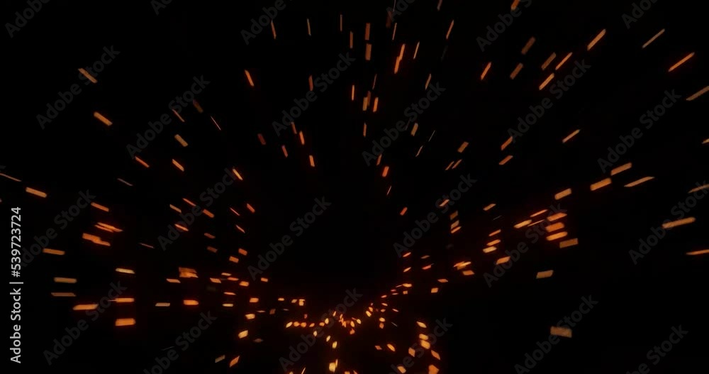 3d render of fire embers or bomb debris in explosion or blast.