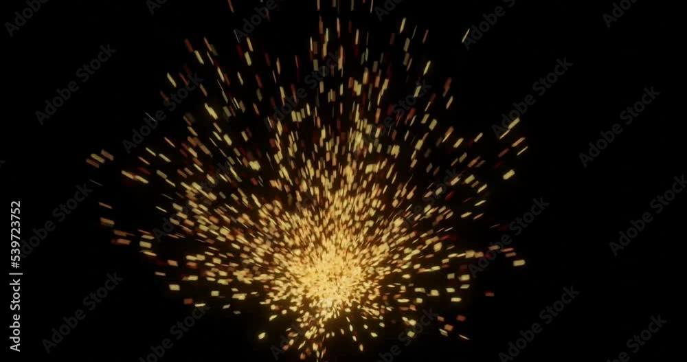 3d render of fire embers or bomb debris in explosion or blast.