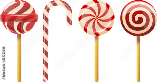 Set of various Christmas candies.Vector images of sweets 