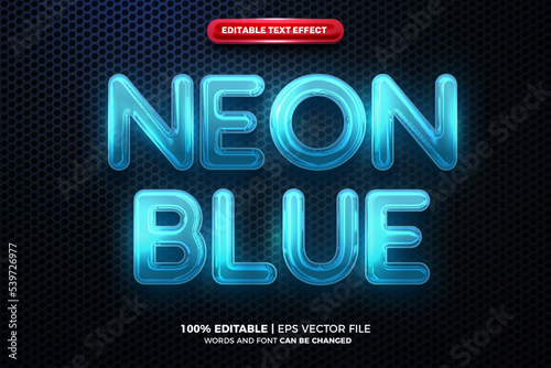 Future Neon Blue 3D Editable text Effect Style