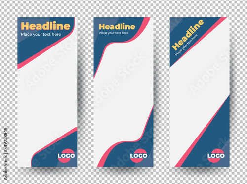 Vertical Banner Design Signboard Advertising RollUp Brochure Flyer Template Vector X-banner and Street Business headline, place for image, Layout Background
