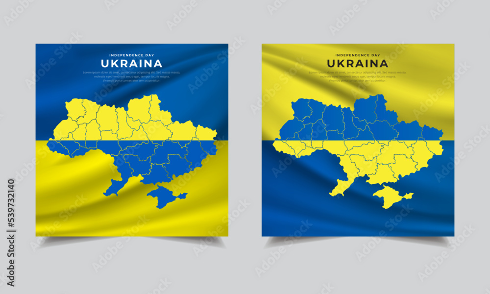 New design of Ukraina independence day vector. Ukraina flag with abstract brush vector - obrazy, fototapety, plakaty 